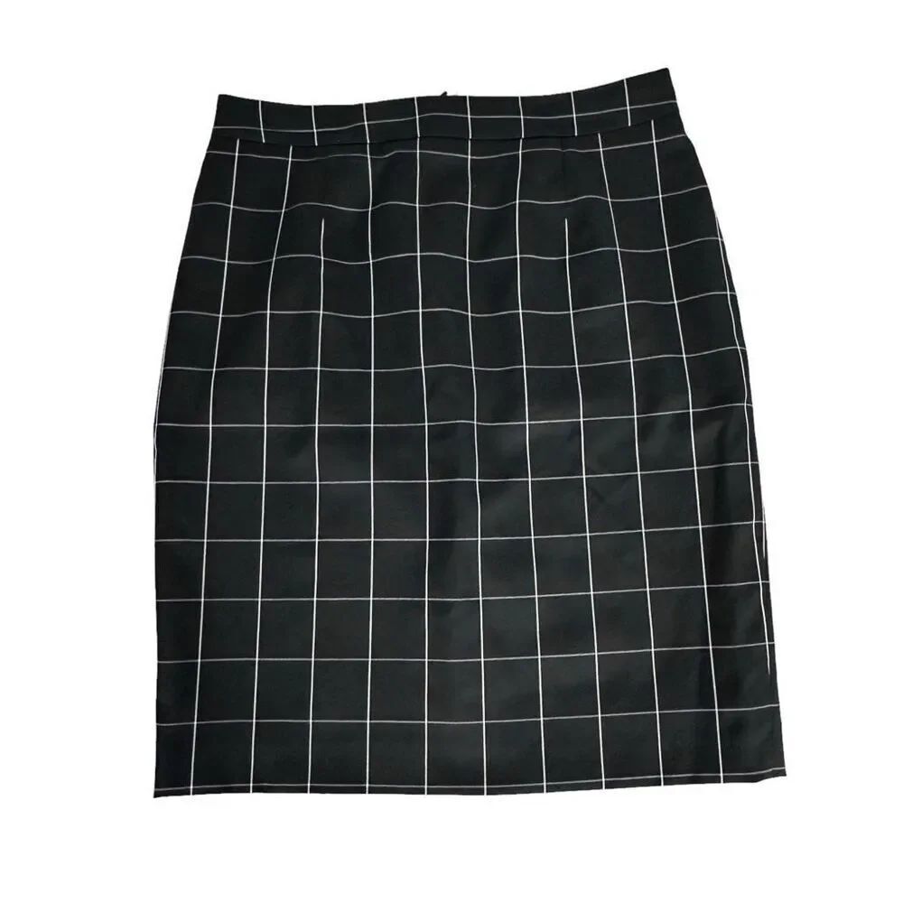 Brooks Brothers Wool Skirt size 4 Black Gray White